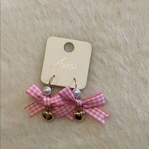 Pink Bow Earrings